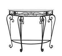 Console Table Modern with Metal Frame - Easy Assembly Half Circle Entryway Table for Living Room and Hallway in Small Spaces