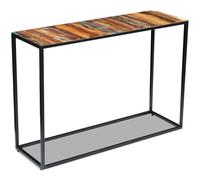 Console Table Multicolour Reclaimed Wood & Steel Frame 110x35x76 cm Handmade Eco