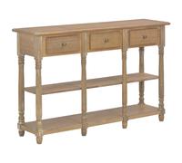 Console Table Natural Engineered Wood with Solid Pine Legs 110x30x76cm 3-Drawer