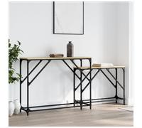 Console Table Nesting 2pc Sonoma Oak Engineered Wood 100x28x75cm Black Legs