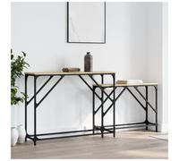 Console Table Nesting 2pc Sonoma Oak Engineered Wood 100x28x75cm Black Legs