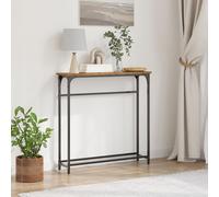 Console Table Old Wood 75x19,5x75 cm Engineered Wood and Steel Berkfield Home Brown One Size