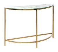 Beliani Console Table ORITA Tempered Glass White Marble, White