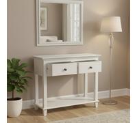 Console Table Provence 2 Drawers Rustic Pine White