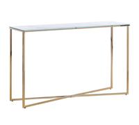 Console Table ROYSE Tempered Glass White Marble