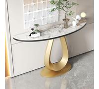 Console Table, Semi-Circular Geometric Metal Legs, Entryway Wall Art Strip Table for Living Room, Foyer, or Hall - 120cm Length