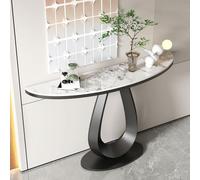 Console Table, Semi-Circular Geometric Metal Legs, Entryway Wall Art Strip Table for Living Room, Foyer, or Hall - 120cm Length