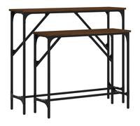 (brown oak) vidaXL Console Table Side End Table Hallway Sofa Tables 2 pcs Engineered Wood