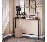Console Table Side Table With Adjustable Feet Display Table With Metal Frame,black Worktop High 80Cm,sobuy Fsb19-Xl-Sch