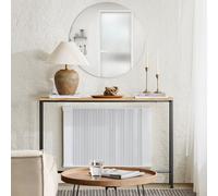 Console Table Side Table With Adjustable Feet Display Table With Metal Frame,brown Worktop High 80Cm,sobuy Fsb19-L-E