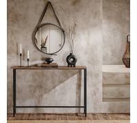 Console Table Side Table With Adjustable Feet Display Table With Metal Frame,dark Brown Worktop High 80Cm,sobuy Fsb19-Xl-N