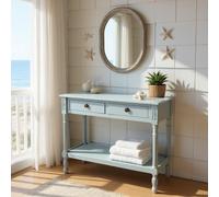 Acacia Home 2 Drawer Sky Blue Console Table - Size: 90 x 78 x 35cm - Wilko