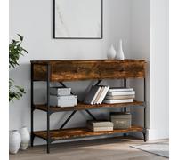 (smoked oak, 100 x 34.5 x 75 cm) vidaXL Console Table with Drawers and Shelves Side End Table Engineered Wood