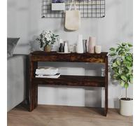 Console Table Smoked Oak 102x30x80 cm Engineered Wood Minimalist Slim Entry Box
