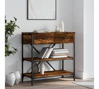 (smoked oak, 75 x 34.5 x 75 cm) vidaXL Console Table with Drawers and Shelves Side End Table Engineered Wood