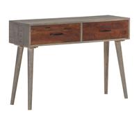 Console Table Solid Mango Wood Grey & Honey Brown 110x35x75 cm Distressed Rustic