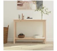 Console Table Solid Pine Natural Finish 110x40x80 cm Rustic Entryway Shelf Wood