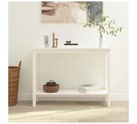 Console Table Solid Pine Wood White 110x40x80 cm Modern Entry Hallway Room Shelf