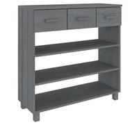 Vidaxl Console Table Hamar Dark Grey 90X35X90 Cm Solid Wood Pine