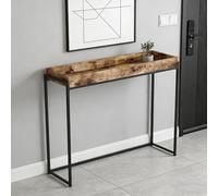 Console Table Solid Wood with Storage, Farmhouse Entryway Table, Slim Sofa Table for Hallway and Living Room, Easy to Assemble, 60 x 25 x 80 cm