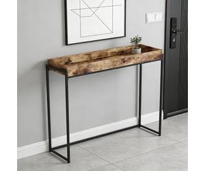 Console Table Solid Wood with Storage, Farmhouse Entryway Table, Slim Sofa Table for Hallway and Living Room, Easy to Assemble, 60 x 25 x 80 cm