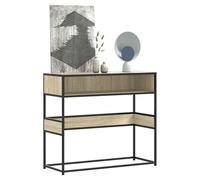 Console Table Sonoma Oak 90x35x80cm Engineered Wood Metal Hallway Shelf Slim Top