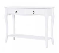 HomCom Console Table Dressing Desk - 2 Drawers, Storage Shelves - White