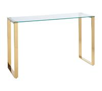 Beliani Console Table TILON Tempered Glass Gold