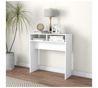 Console Table White Engineered Wood 78x30x80 cm Slim Hallway Entryway with Shelf