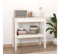 Console Table White Solid Pinewood 80x40x75 cm Shelf Hallway Untreated UK