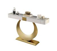 Console Table with 2 Drawers, Marble Top Hallway Table, Modern Entryway Table for Living Room, Elegant Luxury Design, Functional Furniture Solution