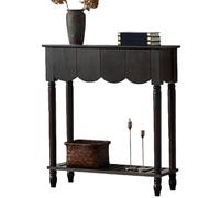 Console Table with Drawer, Solid Wood Narrow Accent Table for Living Room, Entryway, Foyer, Easy Assembly, Functional Stylish Design