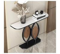Console Table with Geometric Base, Elegant Marble Accent for Entryway, Hallway, Living Room, Office Storage, Modern Design