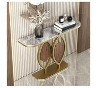 Console Table with Geometric Base, Elegant Marble Accent for Entryway, Hallway, Living Room, Office Storage, Modern Design