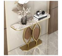 Console Table with Geometric Base, Elegant Marble Accent for Entryway, Hallway, Living Room, Office Storage, Modern Design