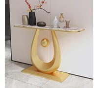 Console Table with Geometric Metal Legs for Living Room Decor