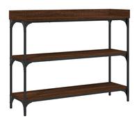 vidaXL Console Table with Shelves Smoked Oak 100x30x80 cm