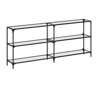 Console Table with Transparent Glass Top End Table Side Table Steel vidaXL