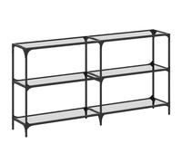 Console Table with Transparent Glass Top End Table Side Table Steel vidaXL