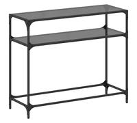 (black, 98 x 35 x 81 cm) vidaXL Console Table with Black Glass Top End Table Accent Side Table Steel