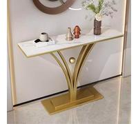 Console Tables for Entryway Narrow Light Luxury Rock Slab Hall Table Creative Flower-shaped Metal Frame Couch Table Behind Sofa for Hallway, Bedroom, Living Room, Foyer