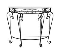 Console Tables Storage Hallway Desk for Hallway Narrow Side Table，Entryway Table, Half Moon Console Table, Sofa Table, Behind Couch Table, Metal Scroll Legs Accent Table, Against the Wall Ha