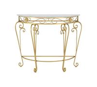 Console Tables Storage Hallway Desk for Hallway Narrow Side Table，Entryway Table, Half Moon Console Table, Sofa Table, Behind Couch Table, Metal Scroll Legs Accent Table, Against the Wall Ha