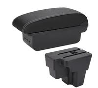 Consoles Armrest For Kia Rio Armrest Box For Kia Stonic For Kia Cerato Car Armrest Europe South Retrofit Parts Storage Box Car Accessories 2015-2022 With 3 U.S.B(BLACK WHITE)