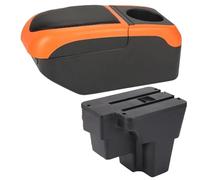 Consoles Armrest For Kia RIO Armrest Box For Kia Stonic For KIA Rio Lx For Cerato Car Armrest Retrofit Part Storage Box Car Accessorie South America(BLACK ORANGE)