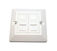 Consoletronic RJ45 Face Plate Wall Sockets Cat5E Double 2 Port with Keystones Jacks