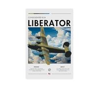 Consolidated B-24 Liberator - WWII Aviation, USA Aircraft, White Cliffs, Heavy Bomber Aircraft, Bomber Jet Canvas Poster Wall Art Decor Print Picture Paintings for Living Room Bedroom Decoration 08x