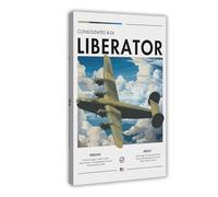 Consolidated B-24 Liberator - WWII Aviation, USA Aircraft, White Cliffs, Heavy Bomber Aircraft, Bomber Jet Canvas Poster Wall Art Decor Print Picture Paintings for Living Room Bedroom Decoration 12x