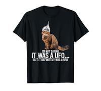 Conspiracy Cat UFO Conspiracy Theory Aliens Tin Foil Hat T-Shirt