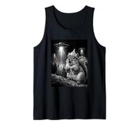 Conspiracy Joke Squirrel UFO Spaceship Beam Funny Aliens Tank Top